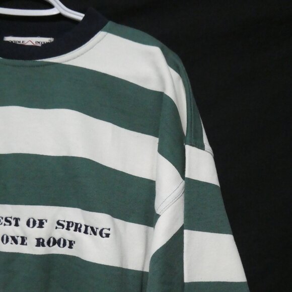 DOUBLE DUTY | large | Green and White Striped Crew Neck Sweatshirt | NWOT - Picture 5 of 16